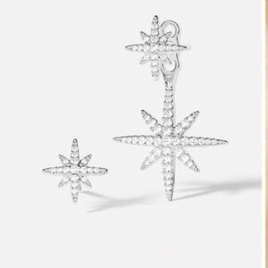 APM Monaco METEORITES Asymmetric Météorites Ear Jacket And Studs Sterling Silver